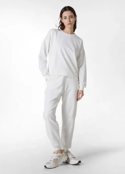 Cheap Pantalone In Felpa Dettagli Neri Bianco Donna Pantaloni
