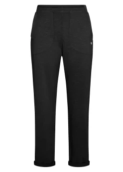 Shop Pantalone In Felpa Fiammata Vintage Nero Donna Pantaloni