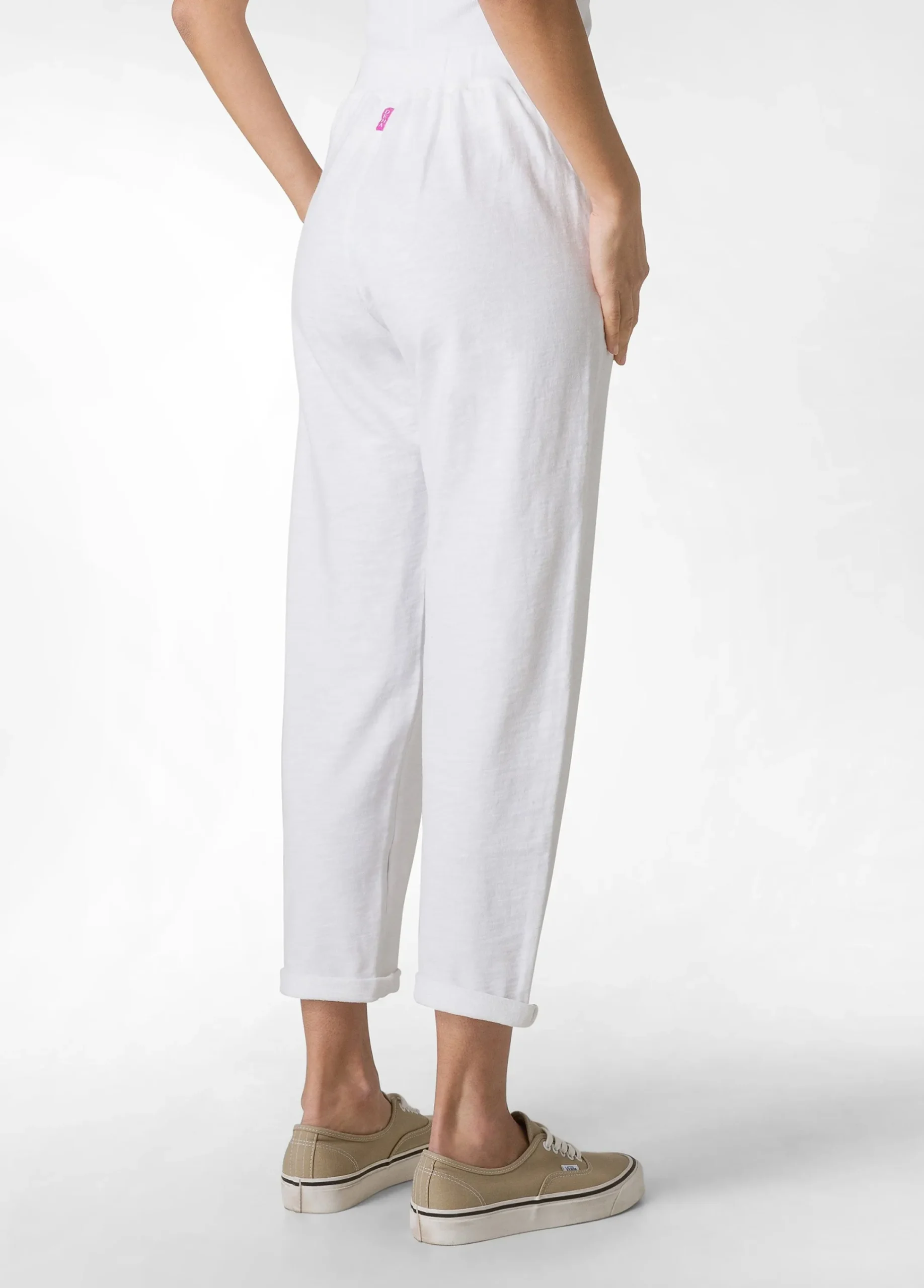 Store Pantalone In Felpa Fiammata Vintage Bianco Donna Pantaloni