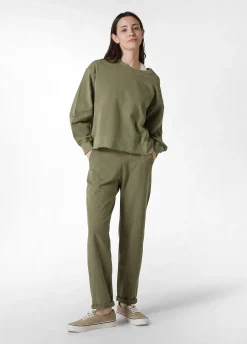 Flash Sale Pantalone In Felpa Fiammata Vintage Verde Donna Pantaloni