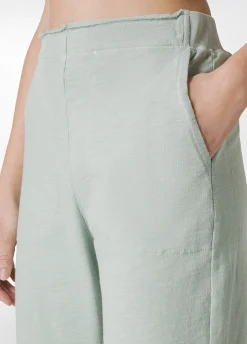 Fashion Pantalone In Felpa Fiammata Vintage Verde Donna Pantaloni