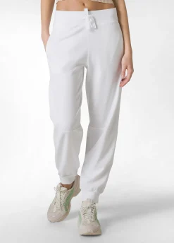 Online Pantalone In Felpa Organica Con Costina Bianco Donna Pantaloni