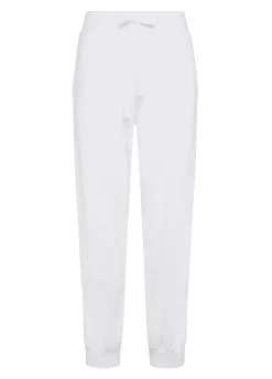 Online Pantalone In Felpa Organica Con Costina Bianco Donna Pantaloni