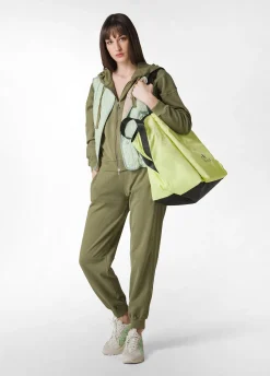 Flash Sale Pantalone In Felpa Organica Con Costina Verde Donna Pantaloni