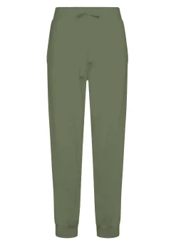 Flash Sale Pantalone In Felpa Organica Con Costina Verde Donna Pantaloni