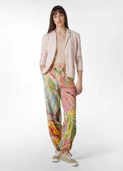 Cheap Pantalone In Felpa Organica Flower Power Verde Donna Pantaloni