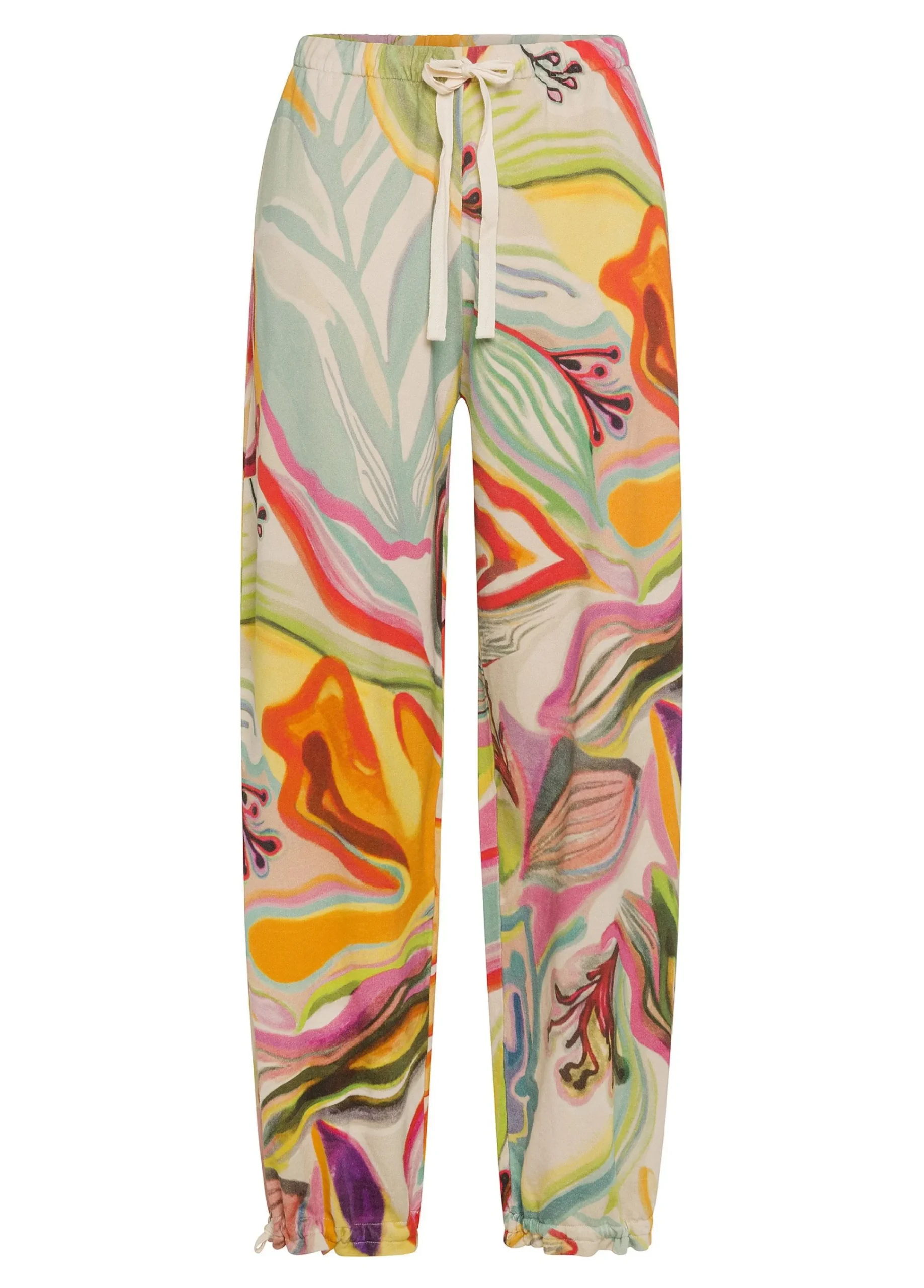 Cheap Pantalone In Felpa Organica Flower Power Verde Donna Pantaloni
