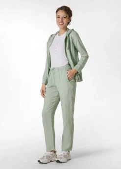 Hot Pantalone In Lino Con Coulisse Verde Donna Pantaloni