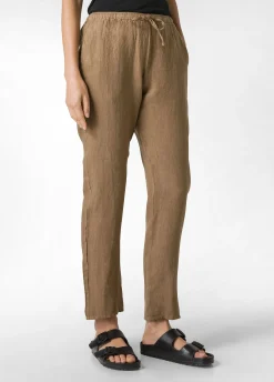 Flash Sale Pantalone In Lino Con Coulisse Marrone Donna Pantaloni