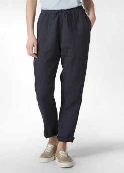 Best Pantalone In Lino Con Coulisse Blu Donna Pantaloni