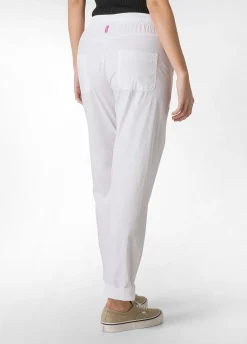 Fashion Pantalone In Popeline Con Coulisse Bianco Donna Pantaloni