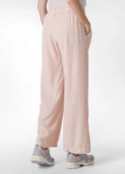 Fashion Pantalone In Tencel Effetto Marmo Rosa Donna Pantaloni