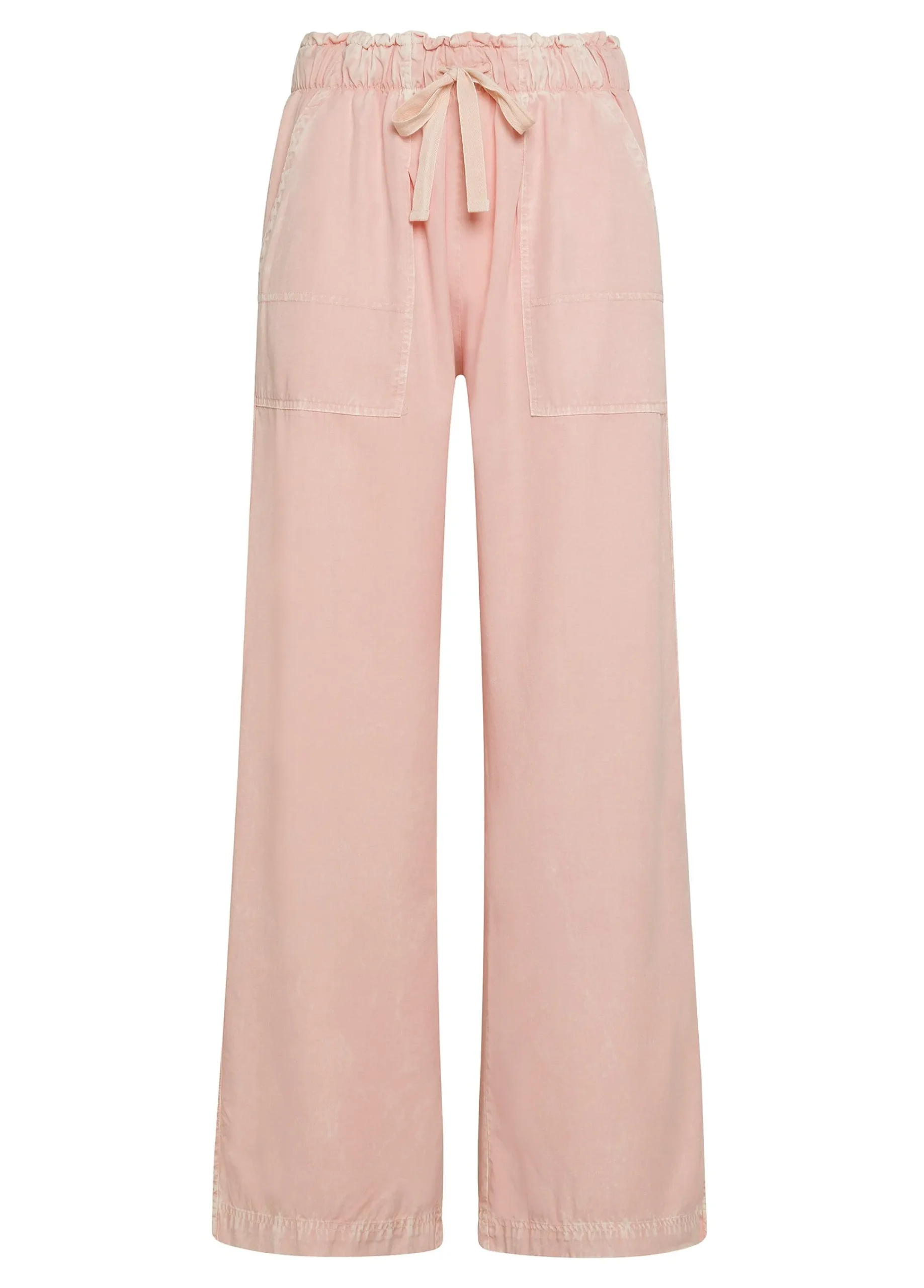 Fashion Pantalone In Tencel Effetto Marmo Rosa Donna Pantaloni