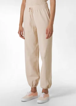 Sale Pantalone Jogger A Maglia Beige Donna Pantaloni