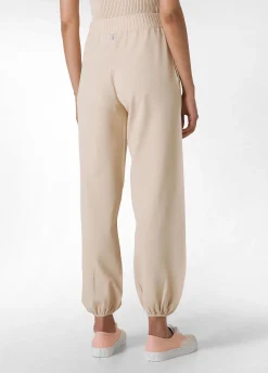 Sale Pantalone Jogger A Maglia Beige Donna Pantaloni