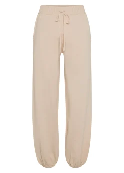Sale Pantalone Jogger A Maglia Beige Donna Pantaloni