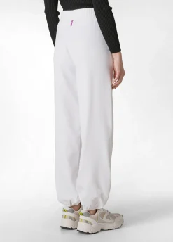 New Pantalone Jogger A Maglia Bianco Donna Pantaloni