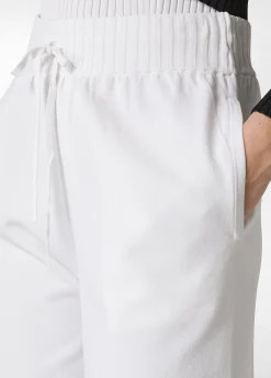 New Pantalone Jogger A Maglia Bianco Donna Pantaloni