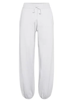 New Pantalone Jogger A Maglia Bianco Donna Pantaloni