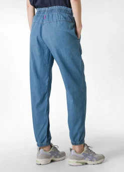 Discount Pantalone Jogger In Denim Lyocell Blu Donna Pantaloni