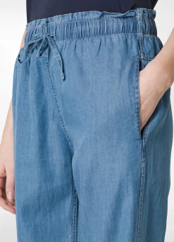 Discount Pantalone Jogger In Denim Lyocell Blu Donna Pantaloni