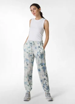 Clearance Pantalone Jogger In Raso Stampato Blu Donna Pantaloni