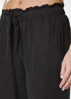 Cheap Pantalone Jogger In Twill Tencel Nero Donna Pantaloni