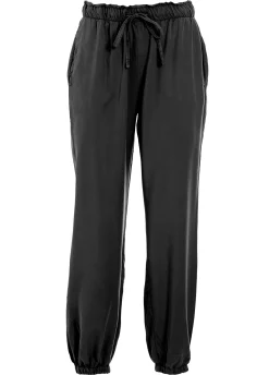 Cheap Pantalone Jogger In Twill Tencel Nero Donna Pantaloni