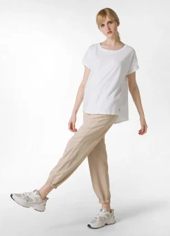 Clearance Pantalone Jogger In Twill Tencel Beige Donna Pantaloni