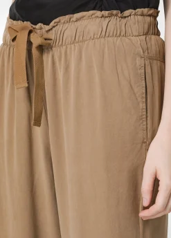 Store Pantalone Jogger In Twill Tencel Marrone Donna Pantaloni