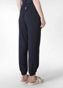 Cheap Pantalone Jogger In Viscosa Crepe Blu Donna Pantaloni
