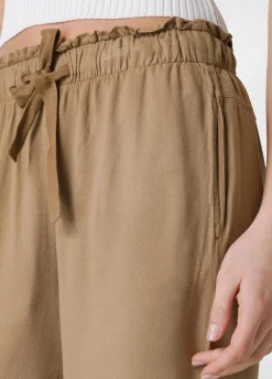 Outlet Pantalone Jogger In Viscosa Crepe Marrone Donna Pantaloni