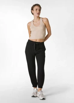 Cheap Pantalone Jogger In Viscosa Crepe Nero Donna Pantaloni