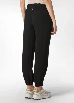 Cheap Pantalone Jogger In Viscosa Crepe Nero Donna Pantaloni