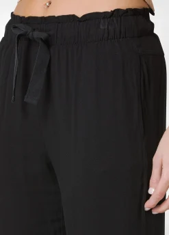 Cheap Pantalone Jogger In Viscosa Crepe Nero Donna Pantaloni