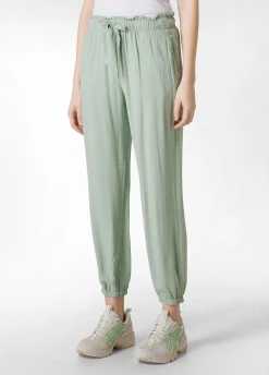 Flash Sale Pantalone Jogger In Viscosa Crepe Verde Donna Pantaloni