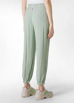Flash Sale Pantalone Jogger In Viscosa Crepe Verde Donna Pantaloni