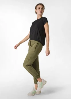 New Pantalone Jogger In Viscosa Crepe Verde Donna Pantaloni