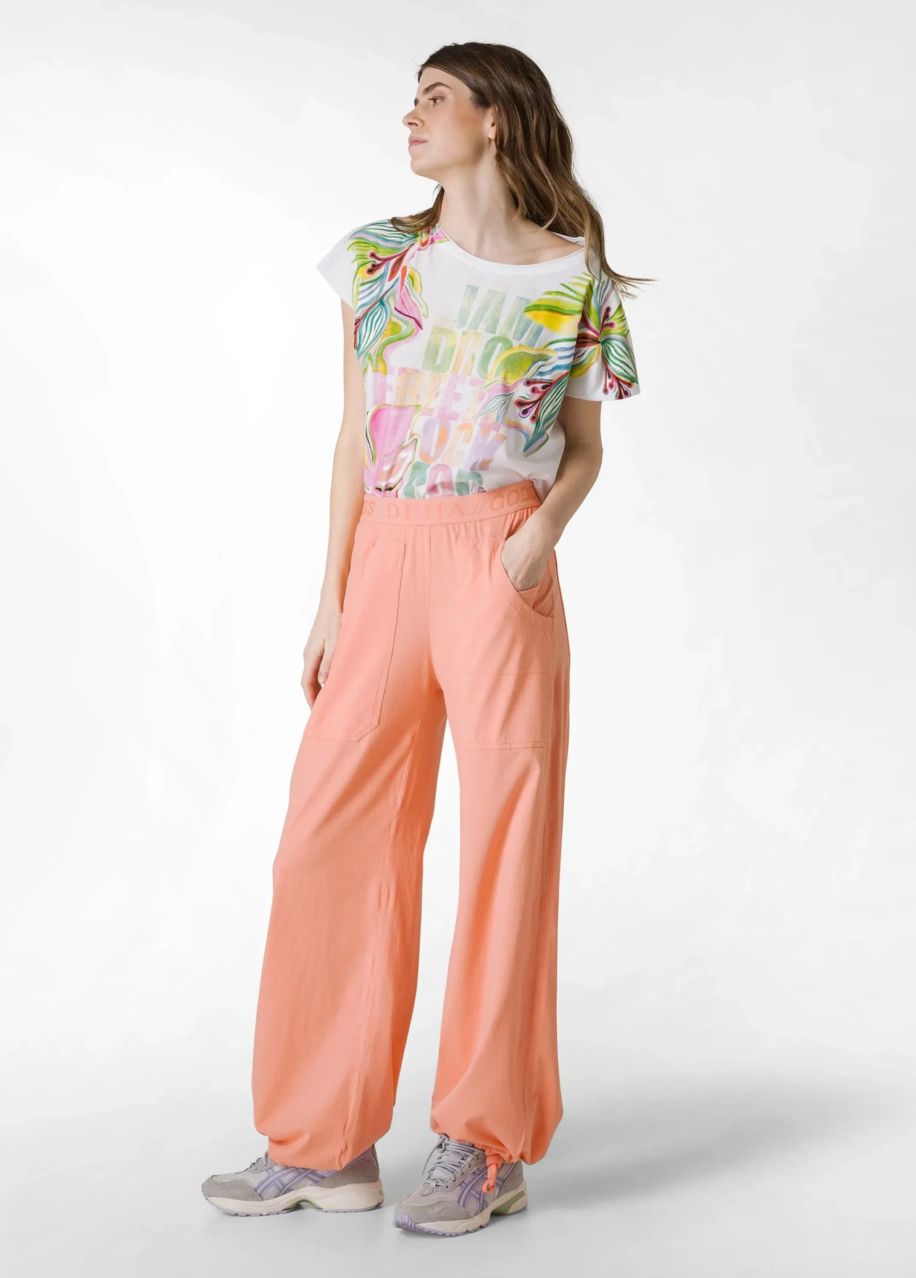 Best Pantalone Magnum In Jersey Arancio Donna Pantaloni