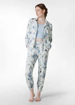 Discount Pantalone Morbido Misto Viscosa Stampato Blu Donna Pantaloni