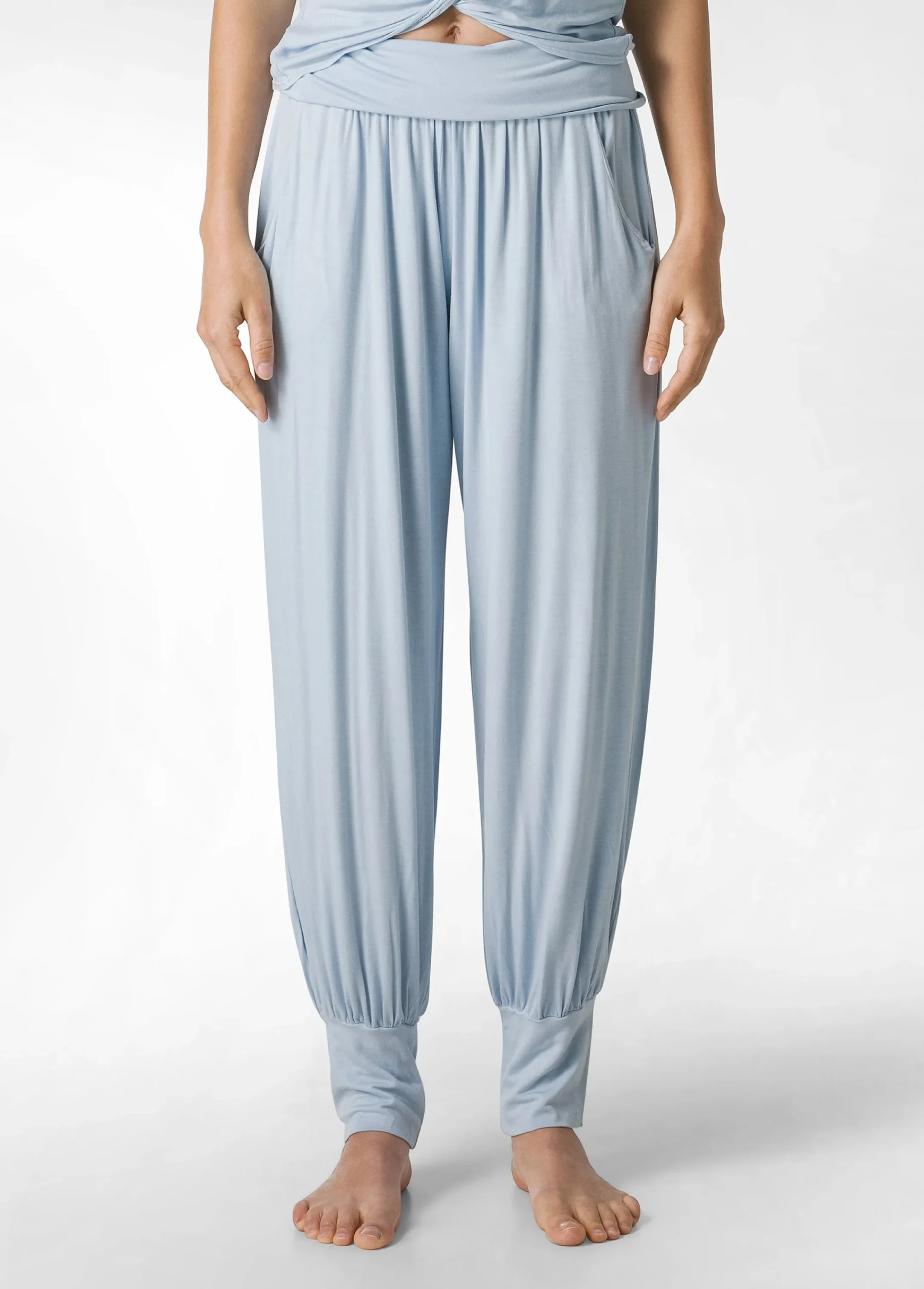 Clearance Pantalone Odalisca In Viscosa Blu Donna Pantaloni