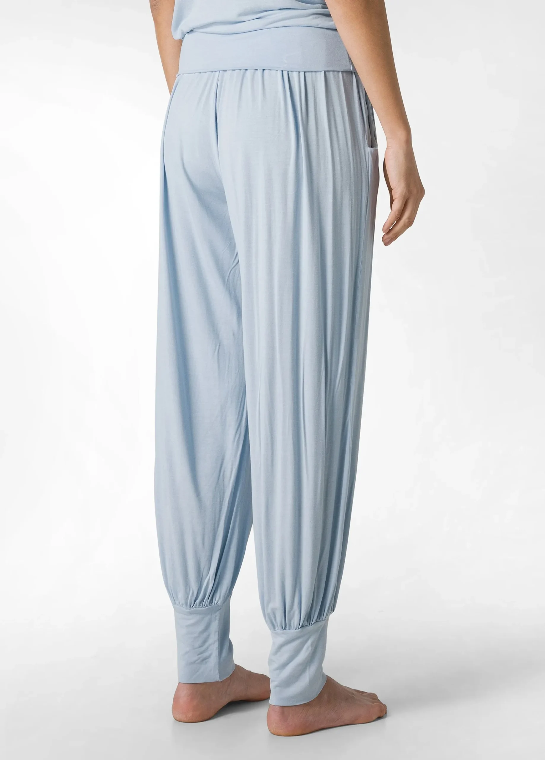 Clearance Pantalone Odalisca In Viscosa Blu Donna Pantaloni