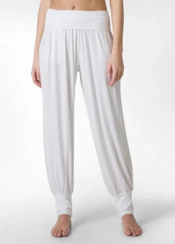 Sale Pantalone Odalisca In Viscosa Bianco Donna Pantaloni