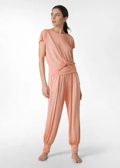 Online Pantalone Odalisca In Viscosa Arancio Donna Pantaloni