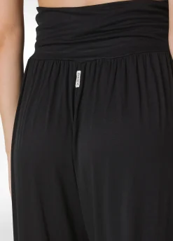 Clearance Pantalone Odalisca In Viscosa Nero Donna Pantaloni