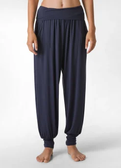 New Pantalone Odalisca In Viscosa Blu Donna Pantaloni