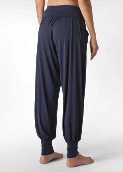 New Pantalone Odalisca In Viscosa Blu Donna Pantaloni