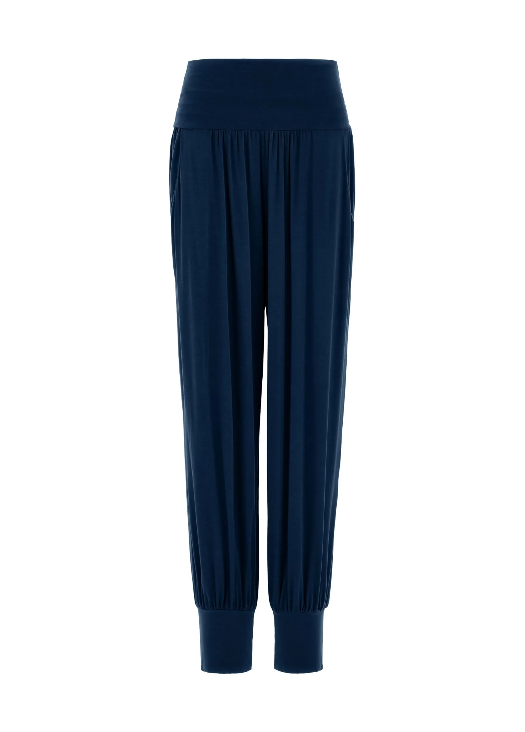New Pantalone Odalisca In Viscosa Blu Donna Pantaloni