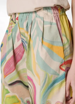 Sale Pantalone Relaxed Flower Power Verde Donna Pantaloni