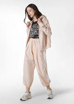 Best Pantalone Relaxed In Popeline E Raso Rosa Donna Pantaloni